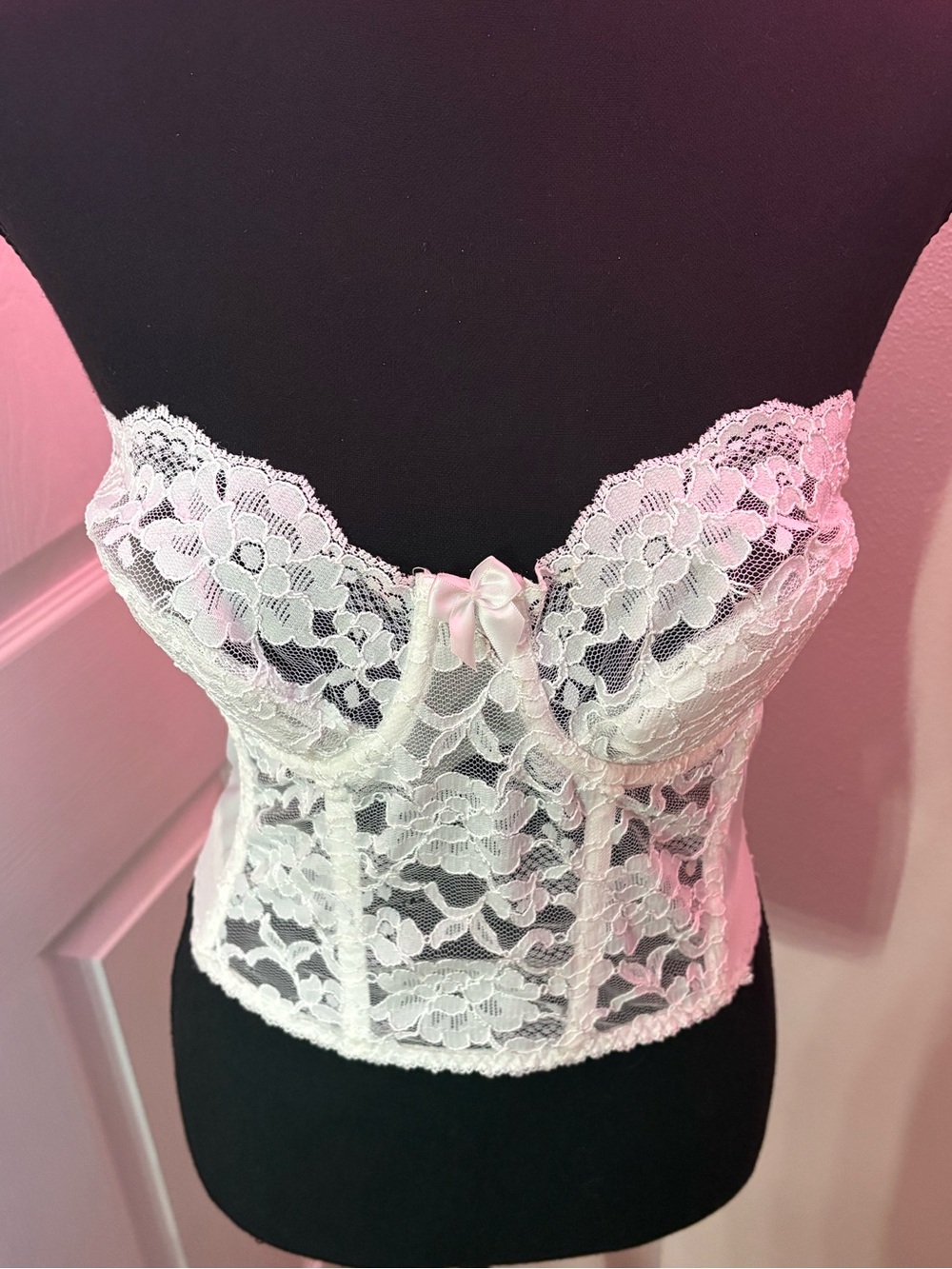 Vintage Victoria's Secret 1997 White Lace Bustier